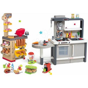 Smoby Set kuchyňka rostoucí s tekoucí vodou Tefal Evolutive a pekárna s koláči Baguette&Croissant Bakery s vaflovačem