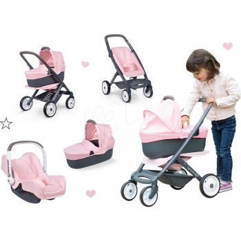 Smoby Set trojkombinace Powder Pink 3in1 Maxi Cosi&Quinny a autosedačka