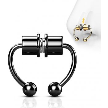 Šperky4U Černý falešný septum piercing do nosu NS0048-K