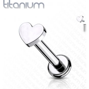 Šperky4U piercing do brady labreta titan srdíčko TIT1098-1206