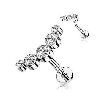 Šperky4U piercing do brady se zirkony LB1113ST-1206