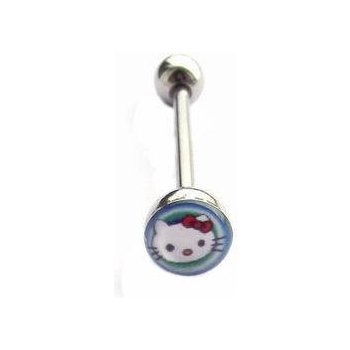 Šperky4U piercing do jazyka kočička Hello Kitty PJ01112