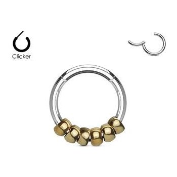 Šperky4U piercing segment kruh ozdobný, K01046-GD