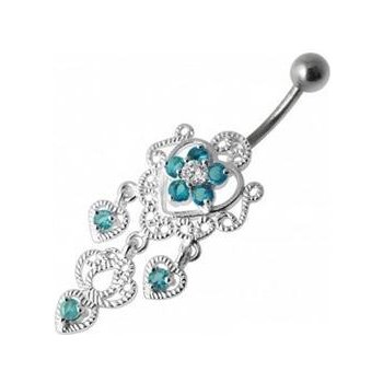 Šperky4U stříbrný visací piercing do pupíku BP01310-Q