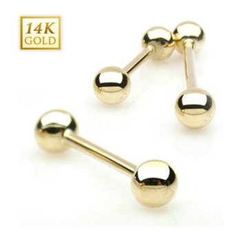 Šperky4U zlatý piercing do jazyka kuličky ZL01105-1616-YG