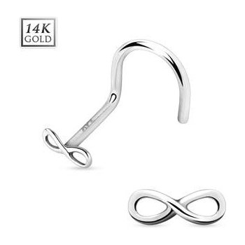 Šperky4U zlatý piercing do nosu infinity nekonečno ZL01036-WG