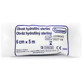 Steriwund obinadlo hydrofililní pletené sterilní 6cm x 5m/1 ks