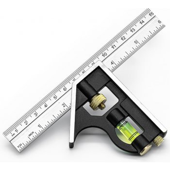 Swanson Kombinovaný kapesní úhelník 45° a 90° s pravítkem 15 cm