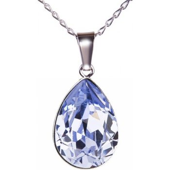 Swarovski Elements Pear rhodiovaný (přívěsek + řetízek) fialová slzička, kapka 54016.3 Provence lavender