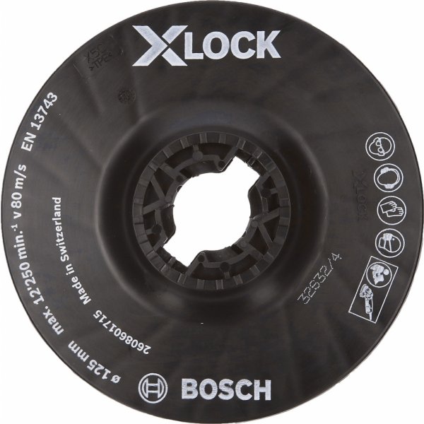 Talíř opěrný Bosch - hrubý X-LOCK 125 mm, 12 500 ot./min