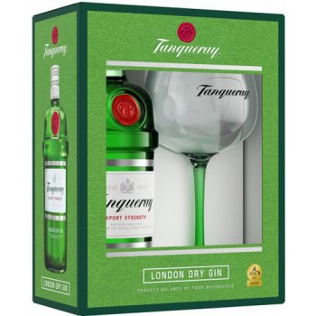 Tanqueray London Dry Gin 43,1% 700 ml (dárkové balení 1 sklenice)