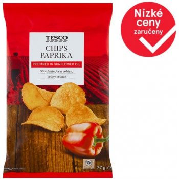 Tesco Bramborové lupínky smažené s paprikovou příchutí 77g