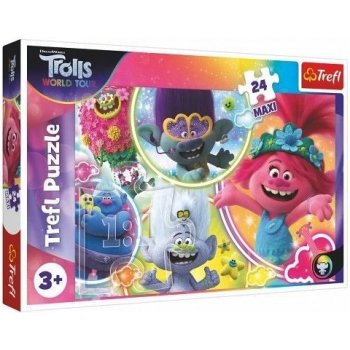 Trefl maxi Hudební svět Trollů/Trolls world tour 60 x 40 cm v krabici 40 x 27 x 4,5 cm 24 dílků