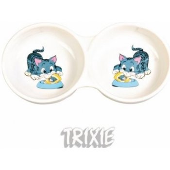 Trixie miska keramická kočka dvojmiska 2 x 150 ml 11 cm