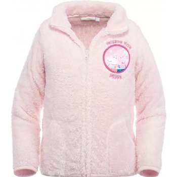 TVM Mikina Peppa Pig na zip chlupatka coral fleece dívčí Růžová