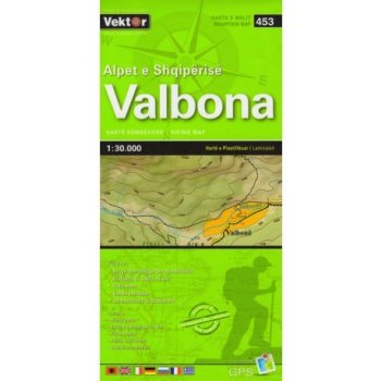 Vektor 453 Albánie Albánské Alpy Valbona 1:30 000 turistická mapa