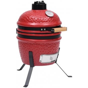 VidaXL Zahradní gril a 2 v 1 Kamado keramický 56 cm červený