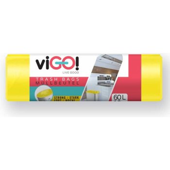 viGO! Pytle na odpadky 60 l 28 µm 10 ks žluté