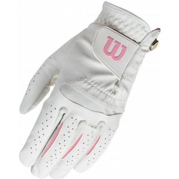 Wilson Feel Plus Womens Golf Glove Levá M bílá