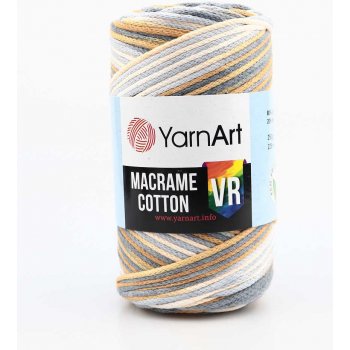 Yarn Art Macrame Cotton VR 918 krémová, béžová, modrá, šedá, hnědá