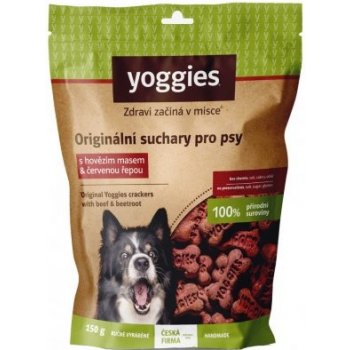 Yoggies Suchary pro psy s hovězím masem a červenou řepou 150 g