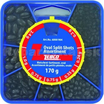 Zebco Oval Split Shot Assortment 170g