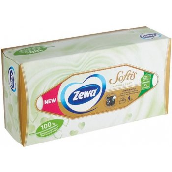 Zewa Softis Natural Soft papírové kapesníčky 4-vrstvé 80 ks