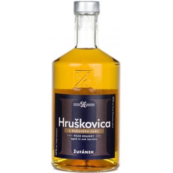 Žufánek Hruškovica z dubového sudu 40% 0,5 l (holá láhev)