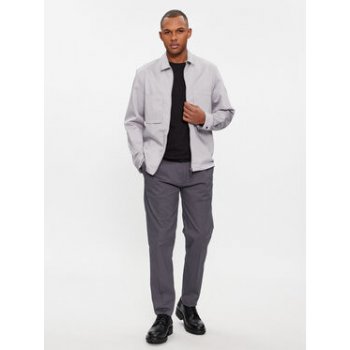 Calvin Klein Společenské kalhoty Modern Twill Tapered Pleat K10K111490 Šedá