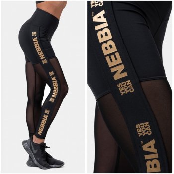 Nebbia Intense Gold Mesh legíny 829 černé