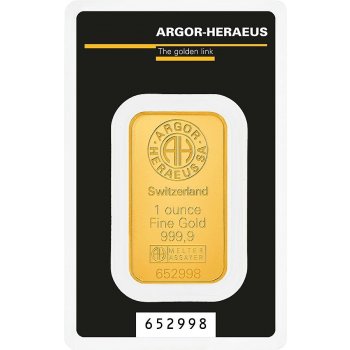 Argor-Heraeus zlatý slitek kinebar 1 oz