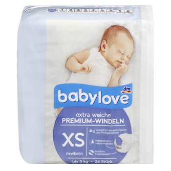 Babylove Premium extra měkké XS Newborn do 3 kg 24 ks