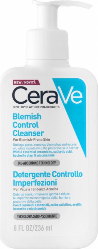 Recenze CeraVe Blemish Control čisticí gel proti nedokonalostem aknózní pleti 236 ml