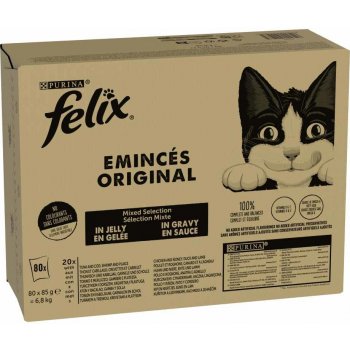 Felix Classic Pouches Mix tuňák a treska garnát a platýs kuřecí a ledviny kachní a jehněčí 80 x 85 g