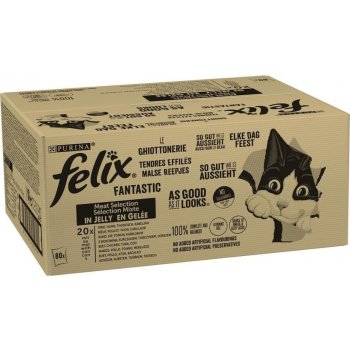 Felix Fantastic hovězí kuře tuňák treska v želé 80 x 85 g