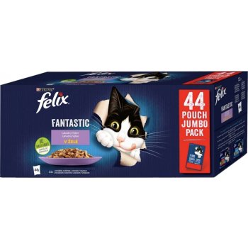 Felix Fantastic s hovězím kuřetem lososem a tuňákem v želé 44 x 85 g