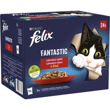 Felix Fantastic s kuřetem hovězím králíkem a jehněčím v želé 12 x 85 g