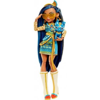 Mattel Monster High Cleo De Nile Doll With Blue Streaked Hair And Pet Dog