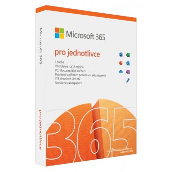 Microsoft 365 pro jednotlivce 1 rok CZ krabicová verze QQ2-01393 nová licence