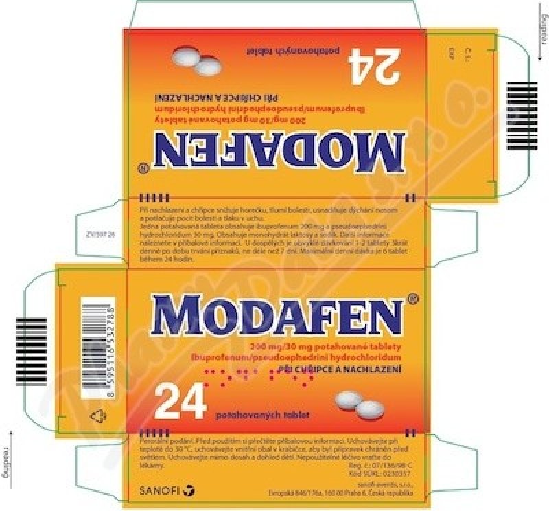 Recenze MODAFEN POR 200MG/30MG TBL FLM 24