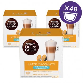 Nescafé Dolce Gusto Latte Macchiato Unsweetened kávové kapsle 48 ks