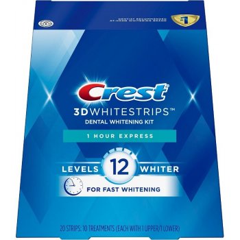 Procter & Gamble, Bělící pásky Crest 3D White 1-hour Express, 20 ks