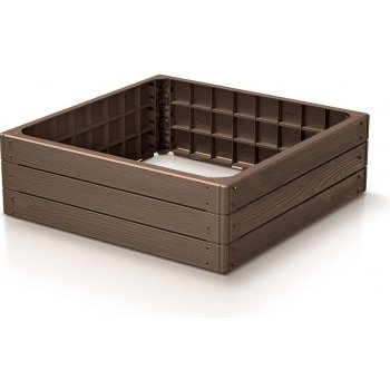 PROSPERPLAST Vyvýšený záhon BASE WOODY rustikální cihlový 75,6cm