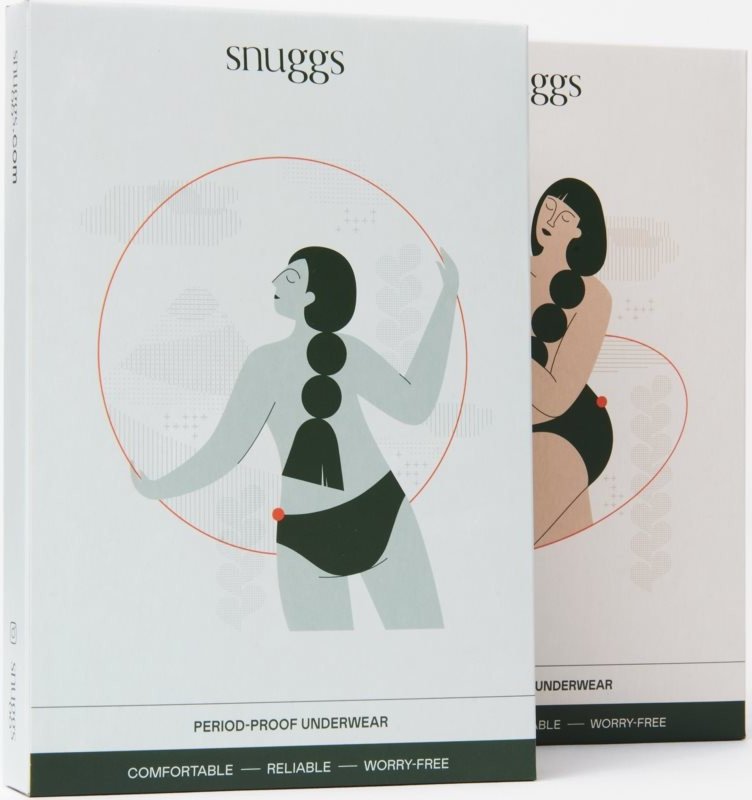 Pohled na Snuggs Menstruační kalhotky silná menstruace