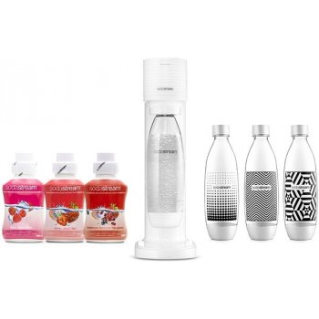 SodaStream Gaia White + Lahev TriPack + MALINA, JAHODA, ZAHRADNÍ OVOCE