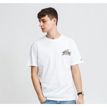 Tommy Hilfiger Tommy Jeans pánské bílé tričko DIAMOND BACK LOGO TEE