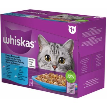 Whiskas Oblíbené Rybí Pokrmy v želé 48 x 85 g