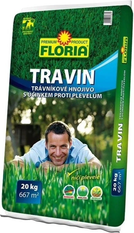 Recenze Agro Floria Travin trávníkové hnojivo 20 kg