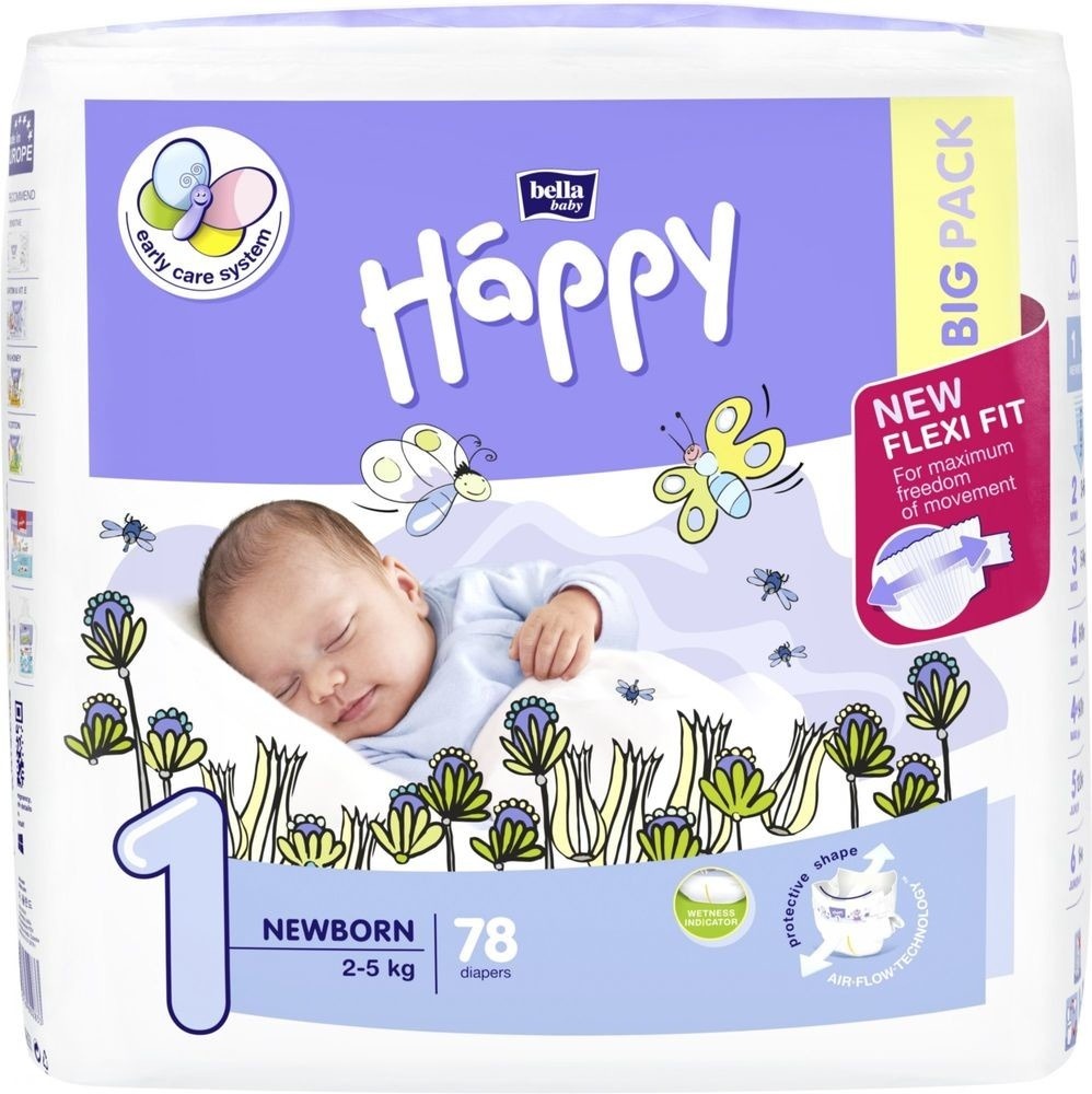 Recenze Bella Happy 1 Newborn 2-5 kg 78 ks