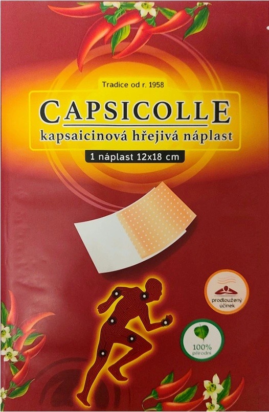  CAPSICOLLE Kapsaicinová hřejivá náplast 12 x 18 cm 1 ks